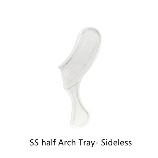 100/200Pcs Dental Bite Impression Trays Triple Registration Net Denture Tray with Mesh Disposable Plastic Teeth Holder Half Arch