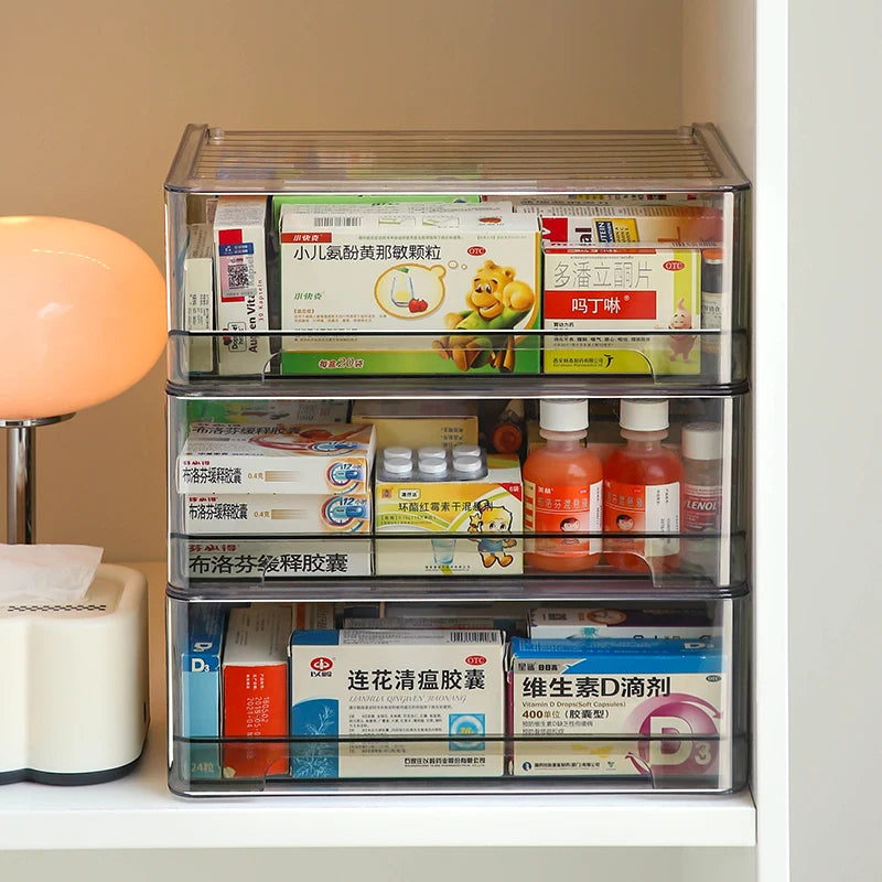 Clear Storage Drawer Containers (29x15x37 cm) -Large Capacity
