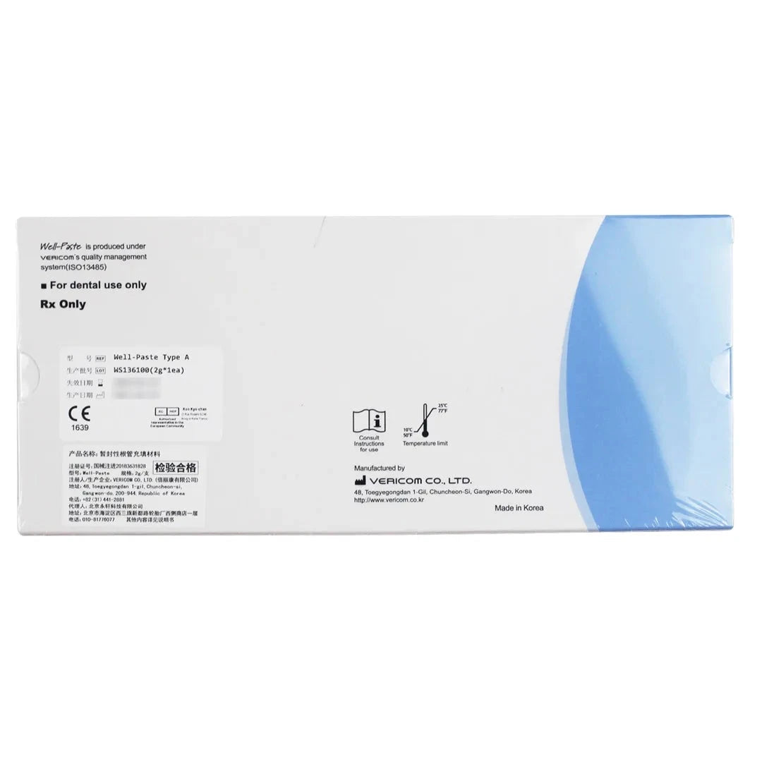 Vericom Well-Paste: Calcium Sulfate Root Canal Filling Material - 2g with Barium Sulfate