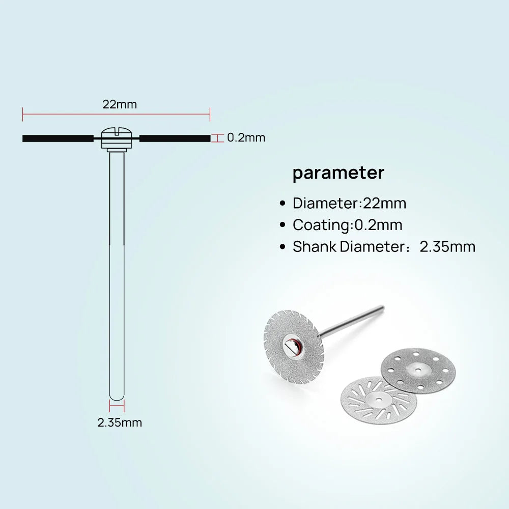 Dental Lab Diamond Disc - suitable for ceramic, gold, plaster, steel- 22mm, 5pcs/box