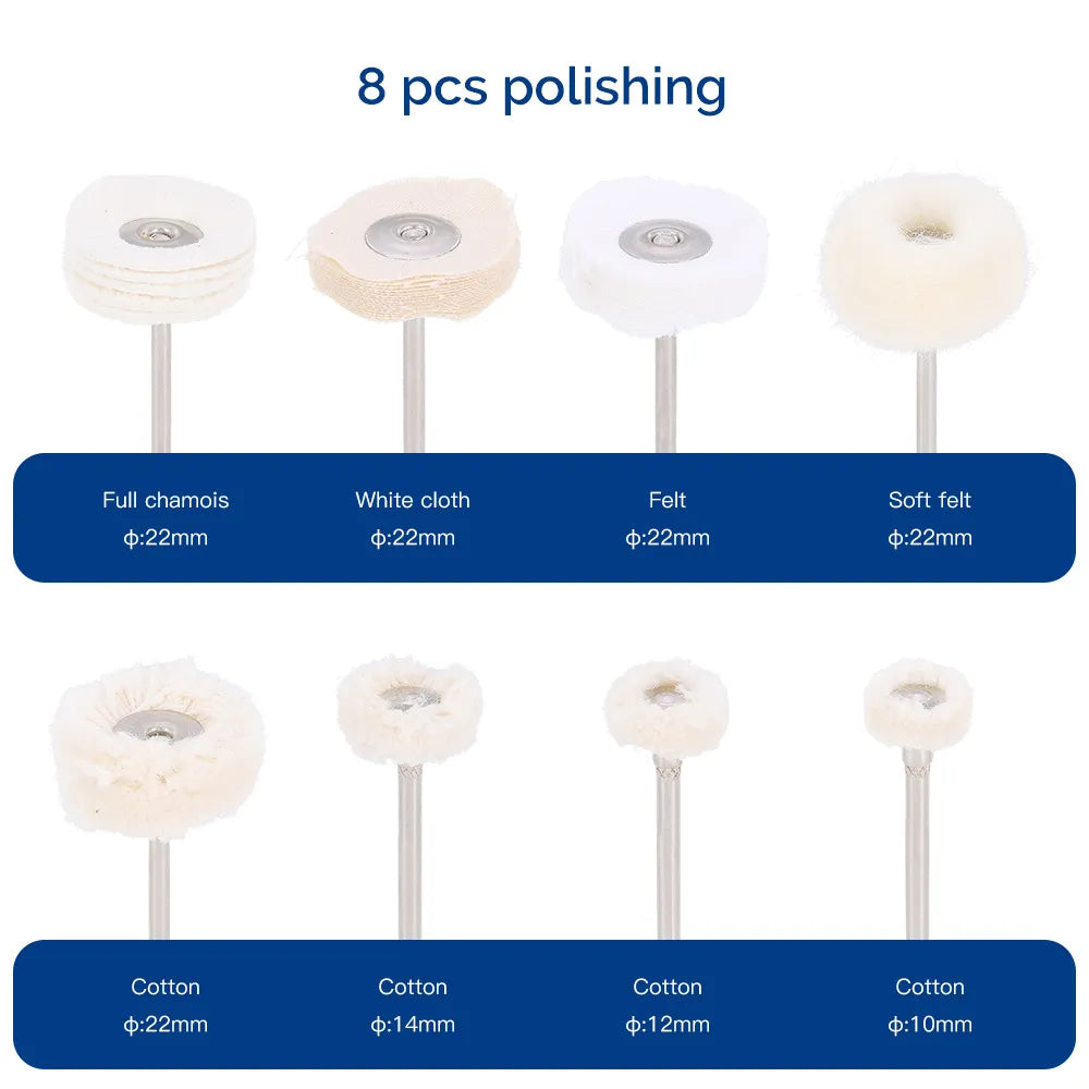 Dental Lab Polishing Kit - 51Pcs - 2.35mm Shank Diameter Great Value
