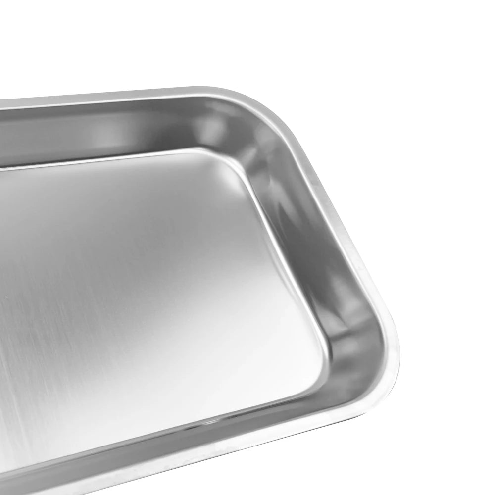 Stainless Steel Dental Surgical Tray - 8"X4" - Non-Perforated, Single tray.