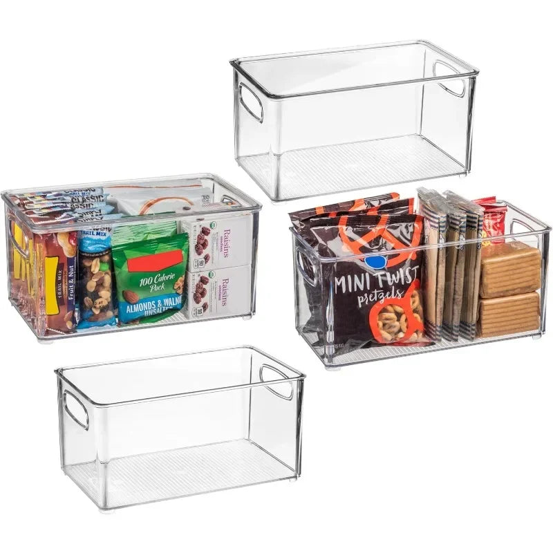 Stackable Plastic Storage Bins with Lids
