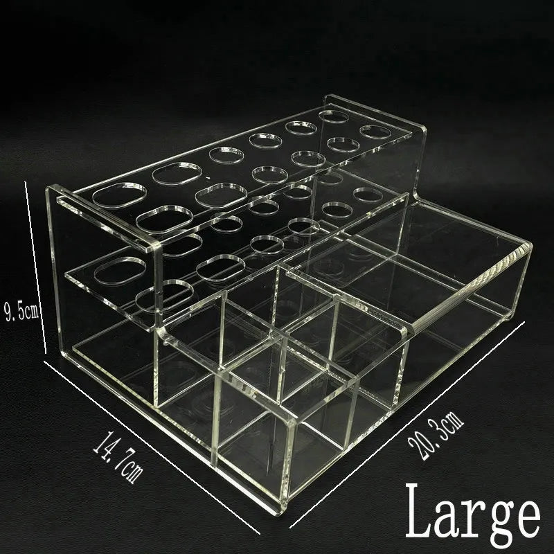 a clear acrylic display case with eight compartments
