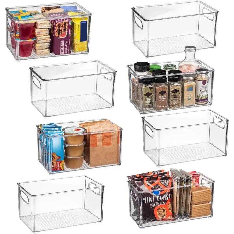 Stackable Plastic Storage Bins with Lids