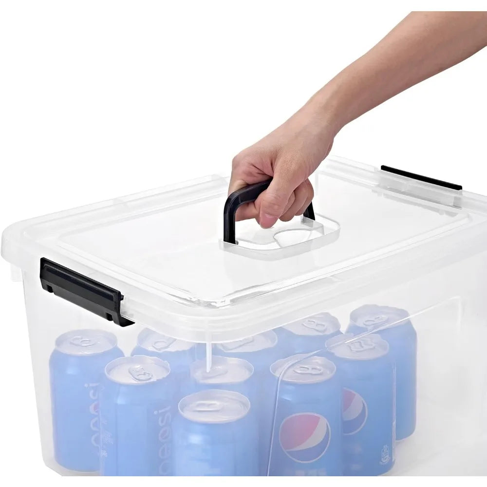 Plastic Storage Bins with Lids - 12 Quarts or 19 Quart / 6-Pack