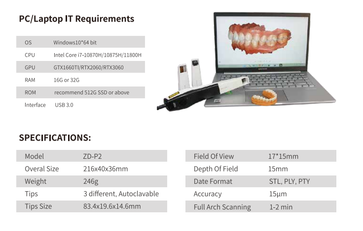 P3 Intraoral Scanner for High-Quality 3D Impressions | Fast & Precise | AI-Powered