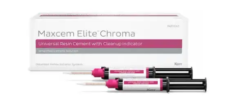  Kerr Maxcem Elite™ Chroma Universal Resin Cement is the first and only Self-Etch / Self-Adhesive 