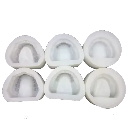 Dental silicone jaw mold set for full, partial, and edentulous gypsum models