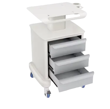 Premium Mobile Operatory Cart with 3 Drawers and Locking Wheels