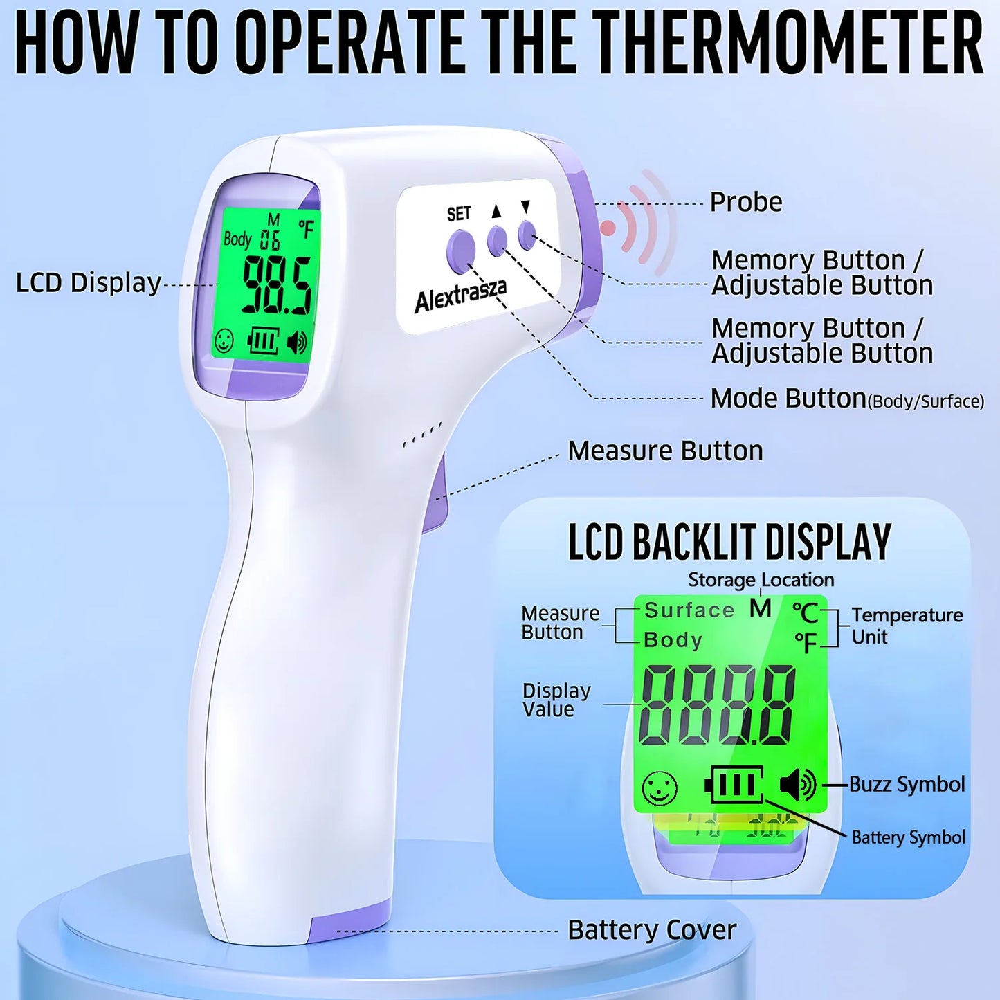 Thermometer No Contact - Fast & Accurate Temperature Reading
