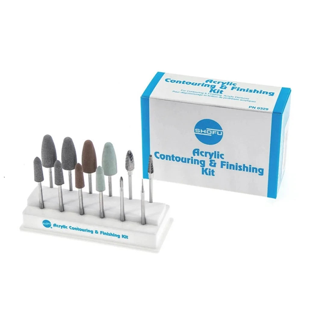 SHOFU Polishing Bur Kit - Porcelain, Gold, Composite, Acrylic Contouring/Finishing