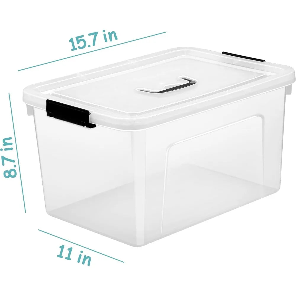 Plastic Storage Bins with Lids - 12 Quarts or 19 Quart / 6-Pack