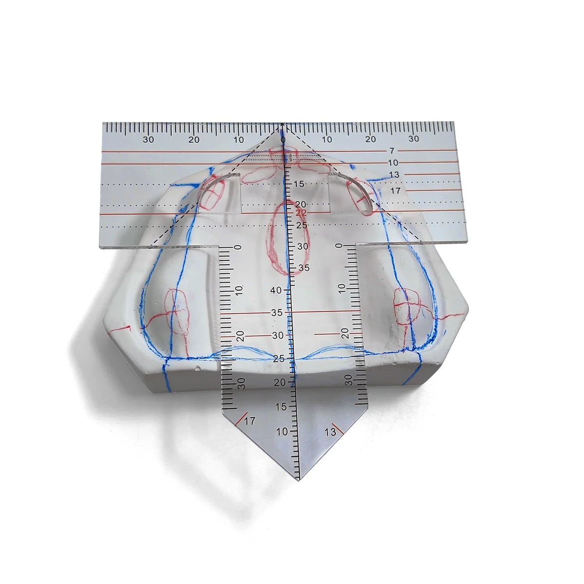 T-Shape Denture Drawing & Alignment Dental Ruler