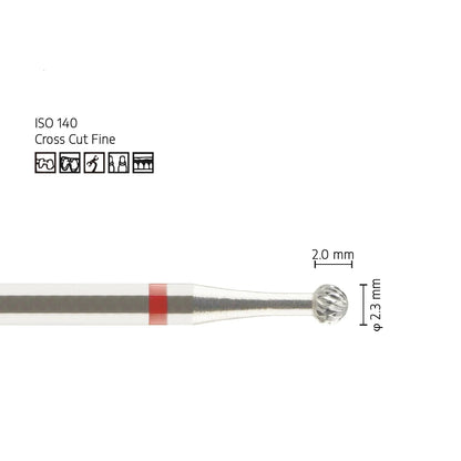 Fine Cross Cut Round Lab Bur - Precision Tungsten Carbide Trimming Burs