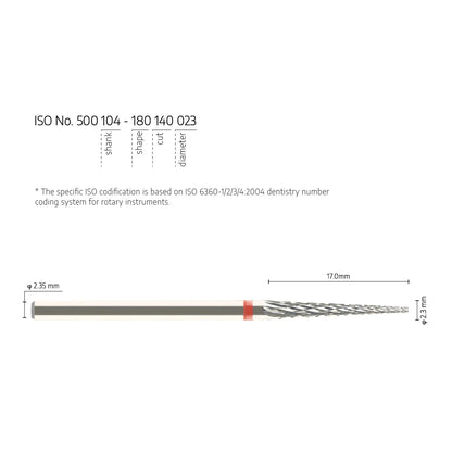 Fine Cross Cut Barrel  2.3mm - Standard Tungsten Carbide Material