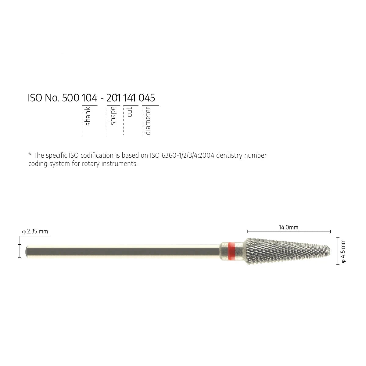 Flame Fine 4.5mm Head Taper Shape - Diamond Cross Cut Lab Bur