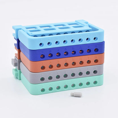 8-Hole Endo File Holder for Dental Drills - Sterilizable with Memory & Measuring Function