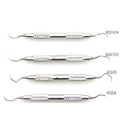 Gracey Curettes Subgingival  Set -  High-Quality Stainless Steel (1 set =4 Subgingival Curette per order)