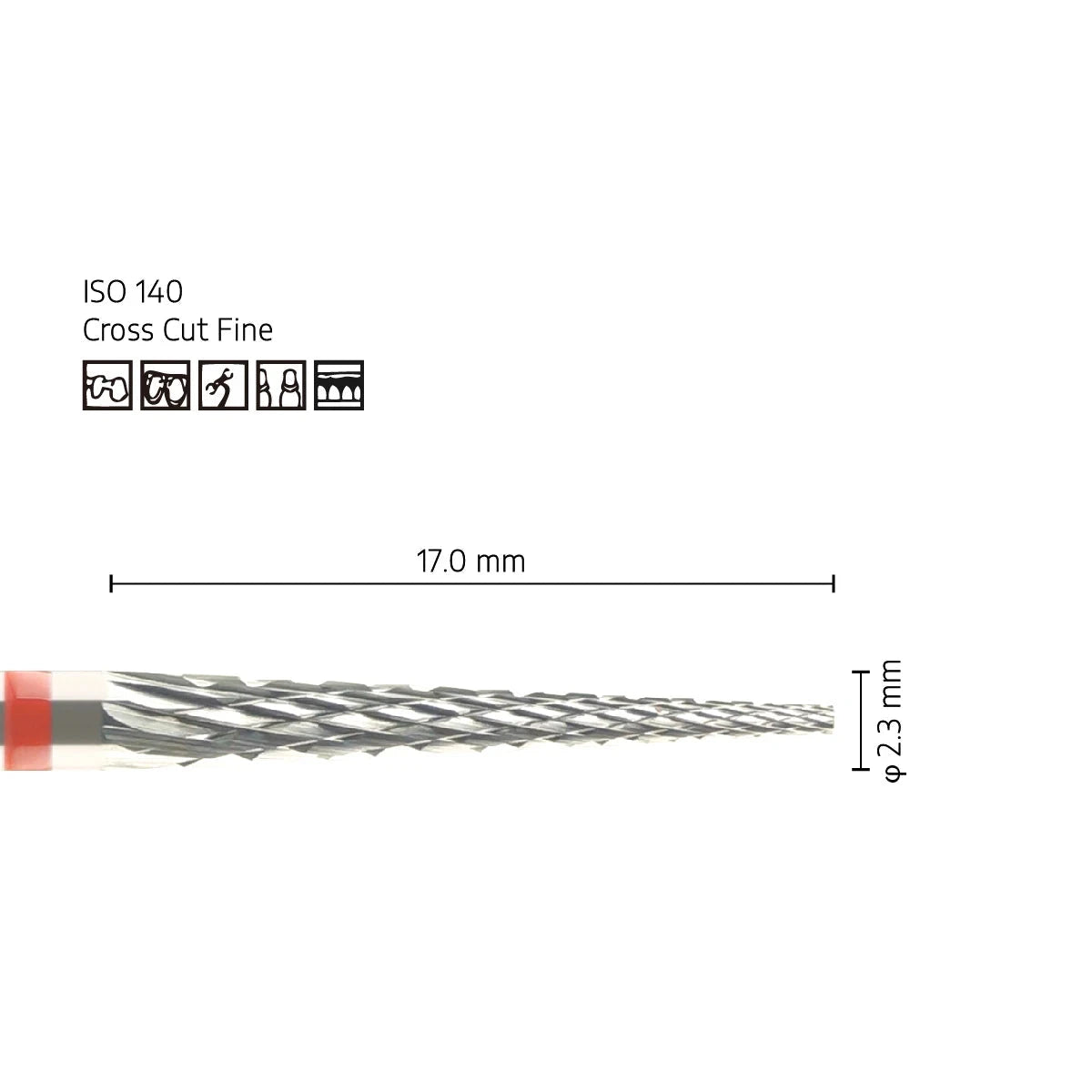 Fine Cross Cut Barrel  2.3mm - Standard Tungsten Carbide Material