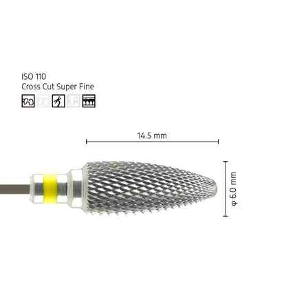 Tungsten Carbide Dental Bur - Universal Cross Cutter - Premium Fine 6mm