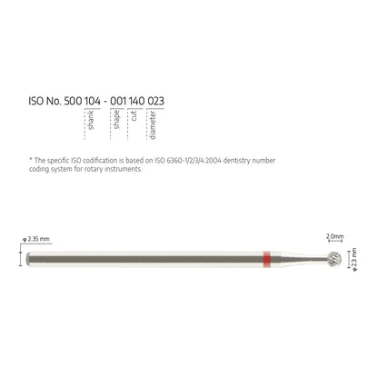 Fine Cross Cut Round Lab Bur - Precision Tungsten Carbide Trimming Burs