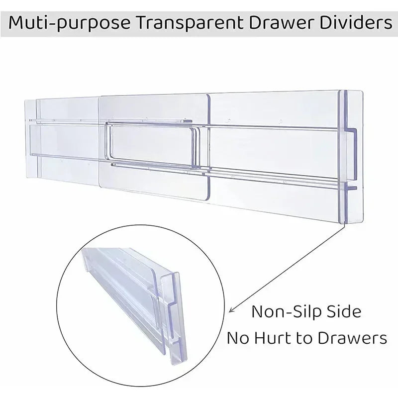 Adjustable 1 Set Drawer Dividers Organizer Storage Box