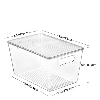 8 Pack Large Clear Stackable Storage Bins with Lids