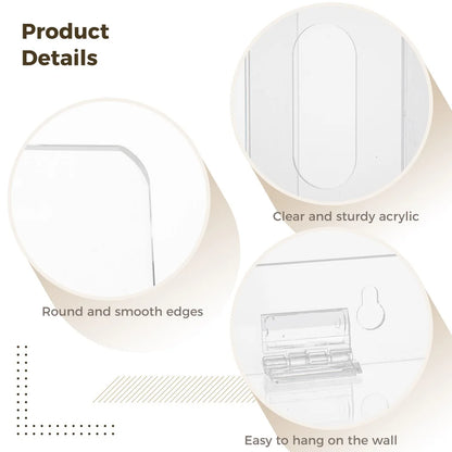 Acrylic Disposable Mask Dispenser Box with Flip Lid - 3-Compartment