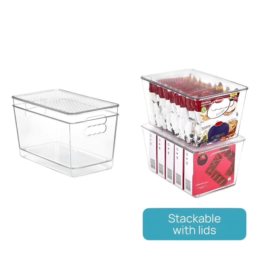 8 Pack Large Clear Stackable Storage Bins with Lids