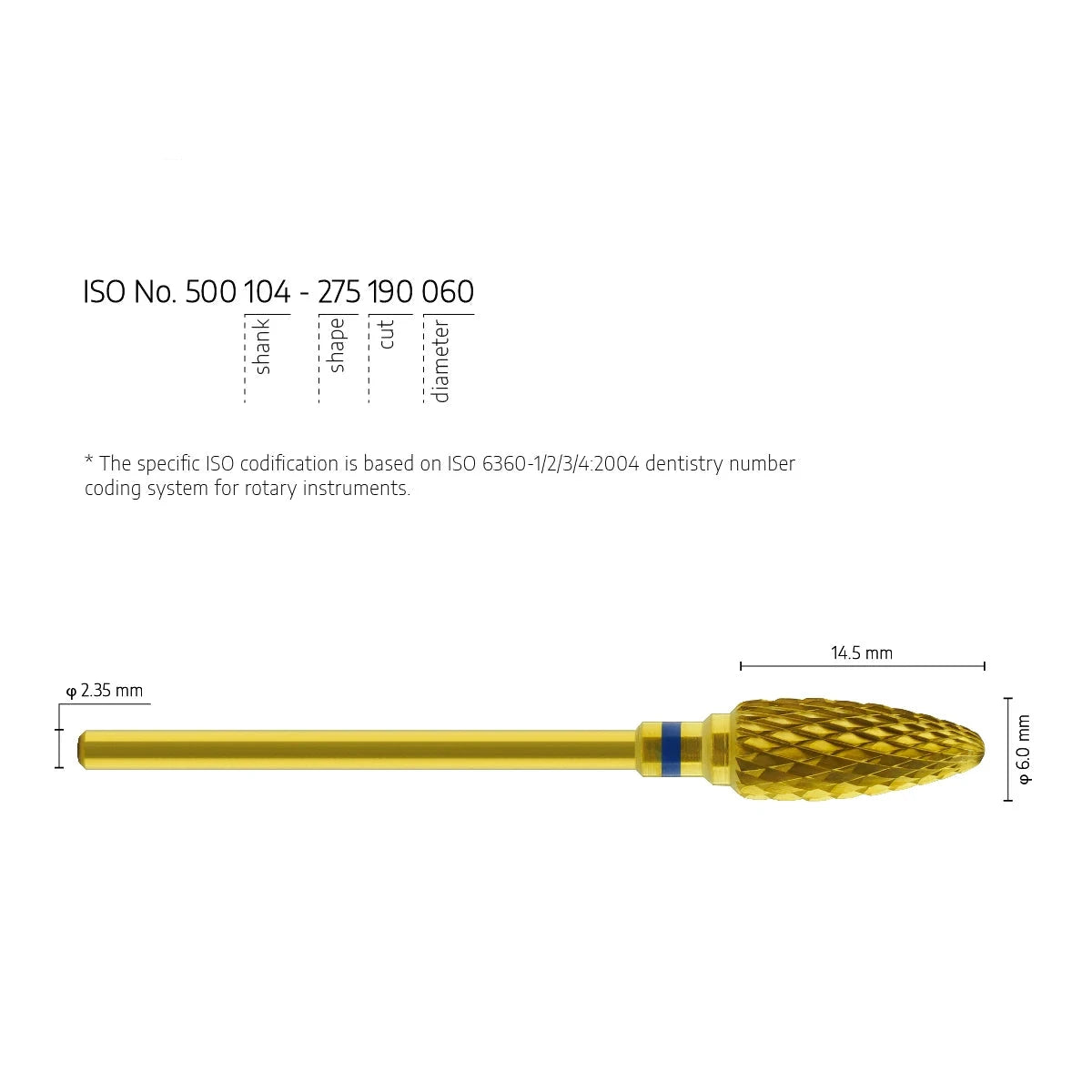 Tree Carbide Bur 6mm- Titanium Nitride Ceramic Coating