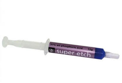 Dental Super Etch 37% Acid Etchant Gel - Quick Etching in 15-20 sec, Blue Tint for Precise Placement