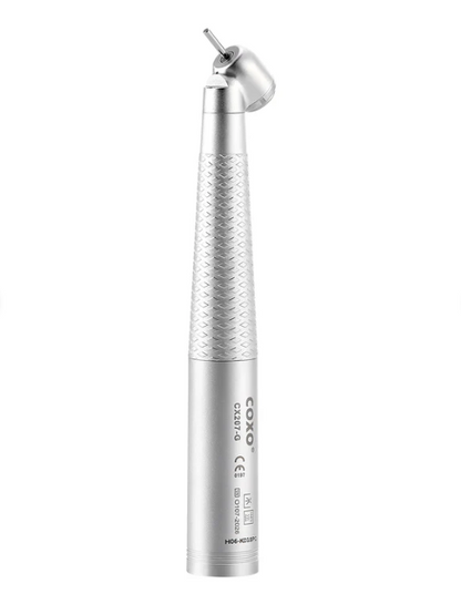 COXO Dental 45° High-Speed Air Turbine Handpiece with Fiber Optic – Model H06-KD1SPQ, featuring 6-Hole LED Quick Coupler (CX207-G).