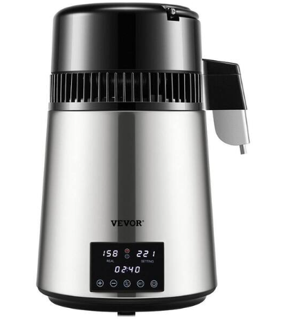 VEVOR 4L Water Distiller – 1.5L/H Distilled Water Maker for Dental Offices & Labs