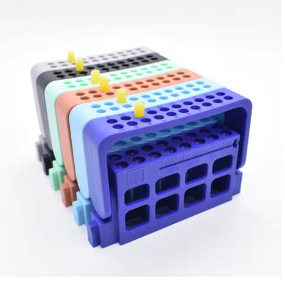 16-Hole Endodontic File Holder – Autoclavable Dental Endo File Organizer & Measuring Box