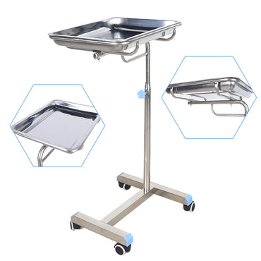 Adjustable Stainless Steel Treatment Rolling Cart