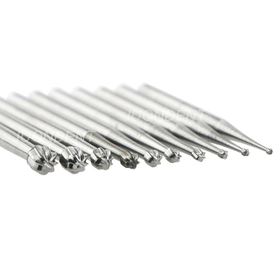 Round Carbide Burs (High Speed) Long Lasting FG - #1/4,1/2,1,3,4,5,6,7,8,9,10 - 10/Pk