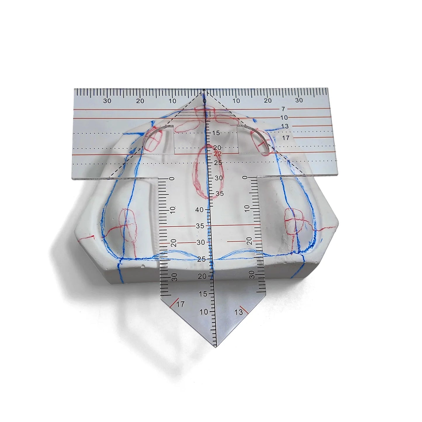 T-Shape Denture Drawing & Alignment Dental Ruler